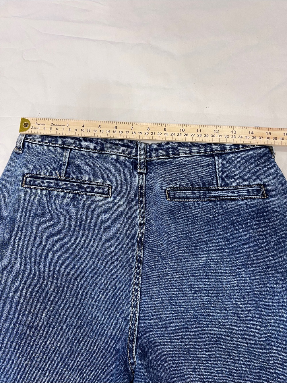 PTCL Ethical Clothing Jeans Size 30 Acid Wash Barrel Tapered Ankle Slit Denim - Picture 7 of 13